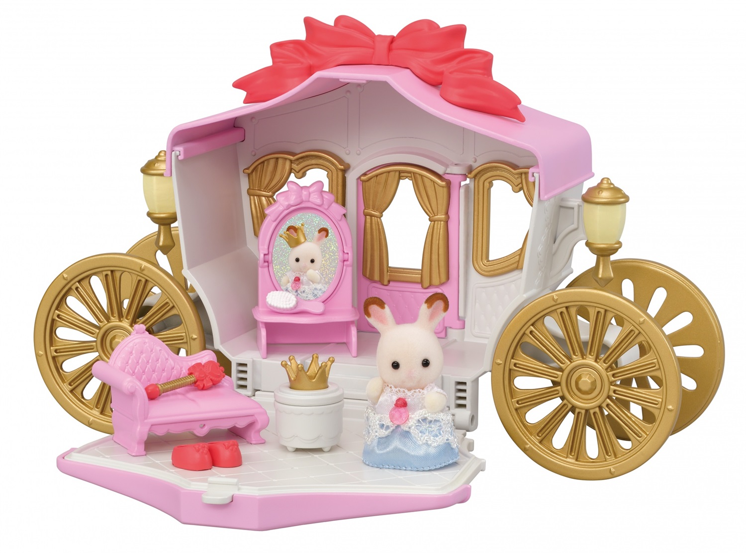 Sylvanian Families Royal Carriage Set 5543 - Set da Gioco con Carrozza Trasformabile e Bebè Coniglio Cioccolato