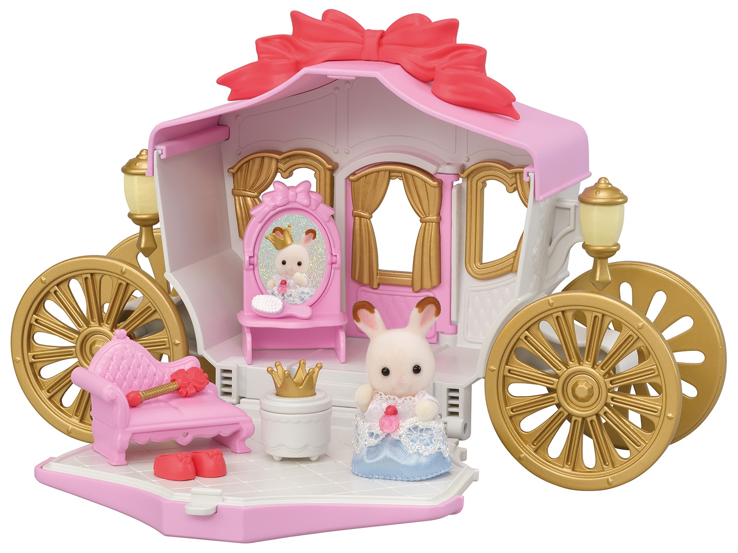 Sylvanian Families Royal Carriage Set 5543 - Set da Gioco con Carrozza Trasformabile e Bebè Coniglio Cioccolato