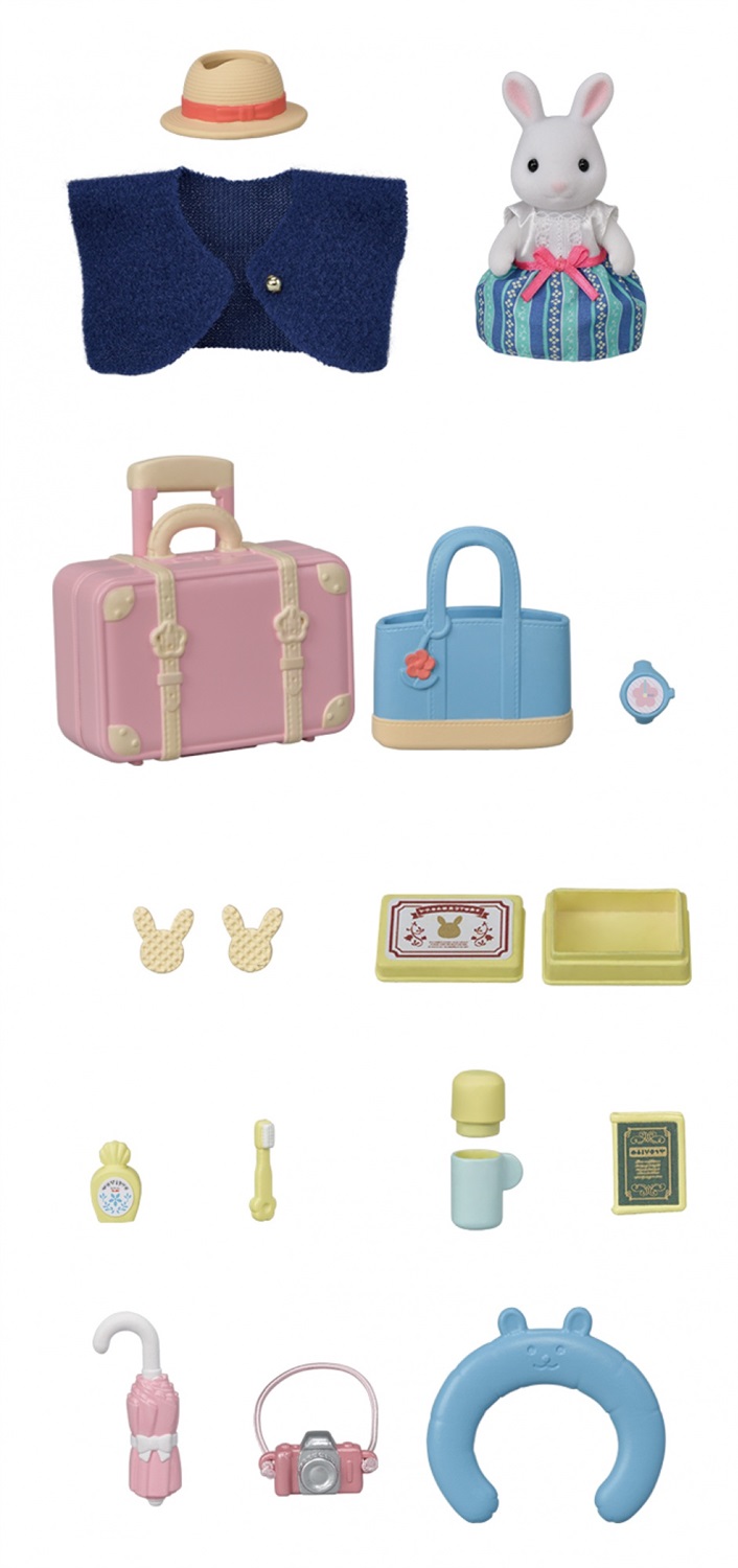 Sylvanian Families 5641 Set da Viaggio Weekend - Mamma Coniglio Neve con Accessori