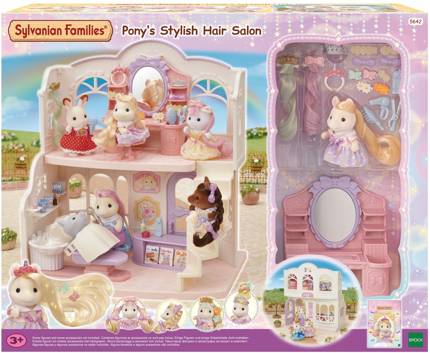 Sylvanian Families Il Parrucchiere dei Pony - Set Salone a Due Piani con Sally e Accessori per Acconciature