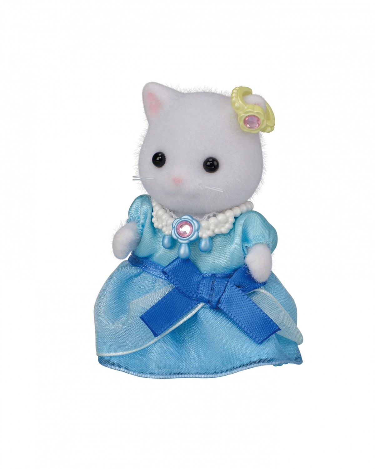 Sylvanian Families 5645 Set Vestiti da Principessa con Lyra, Gatta Persiana, Vestito Giallo e Blu, Accessori di Moda e Mobili