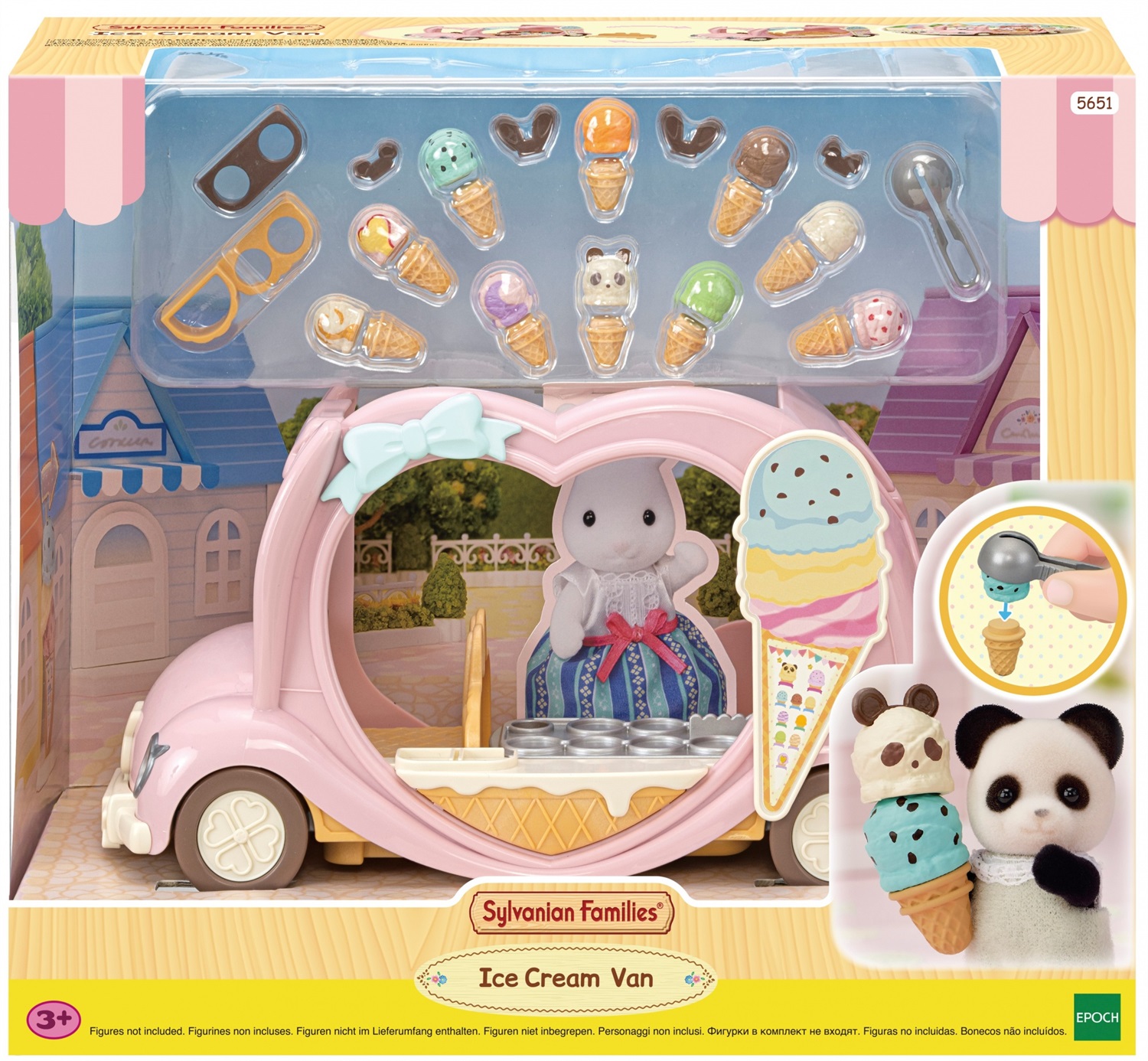 Sylvanian Families Furgoncino dei Gelati con oltre 30 Gelati e Accessori Colorati