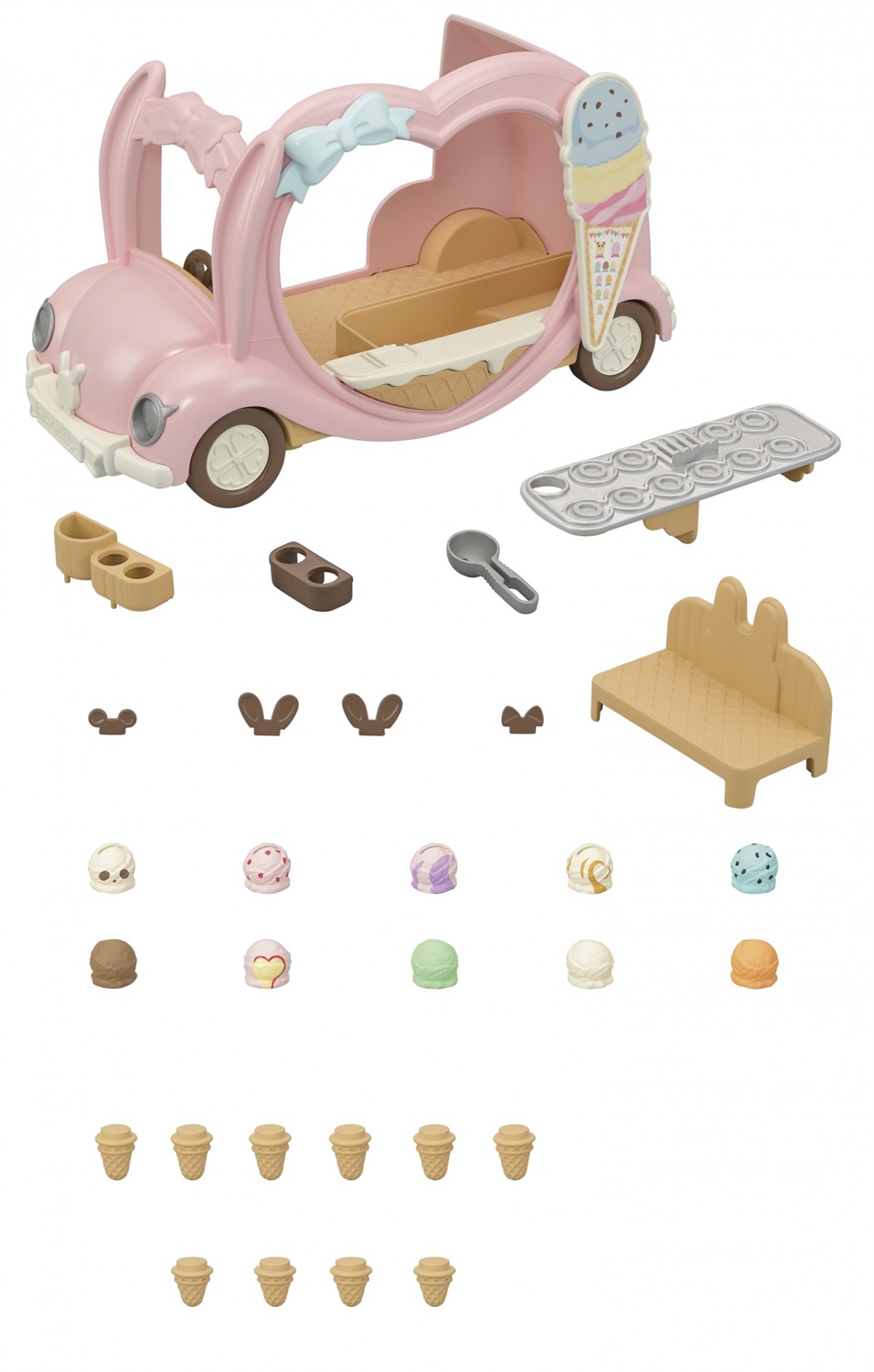 Sylvanian Families Furgoncino dei Gelati con oltre 30 Gelati e Accessori Colorati