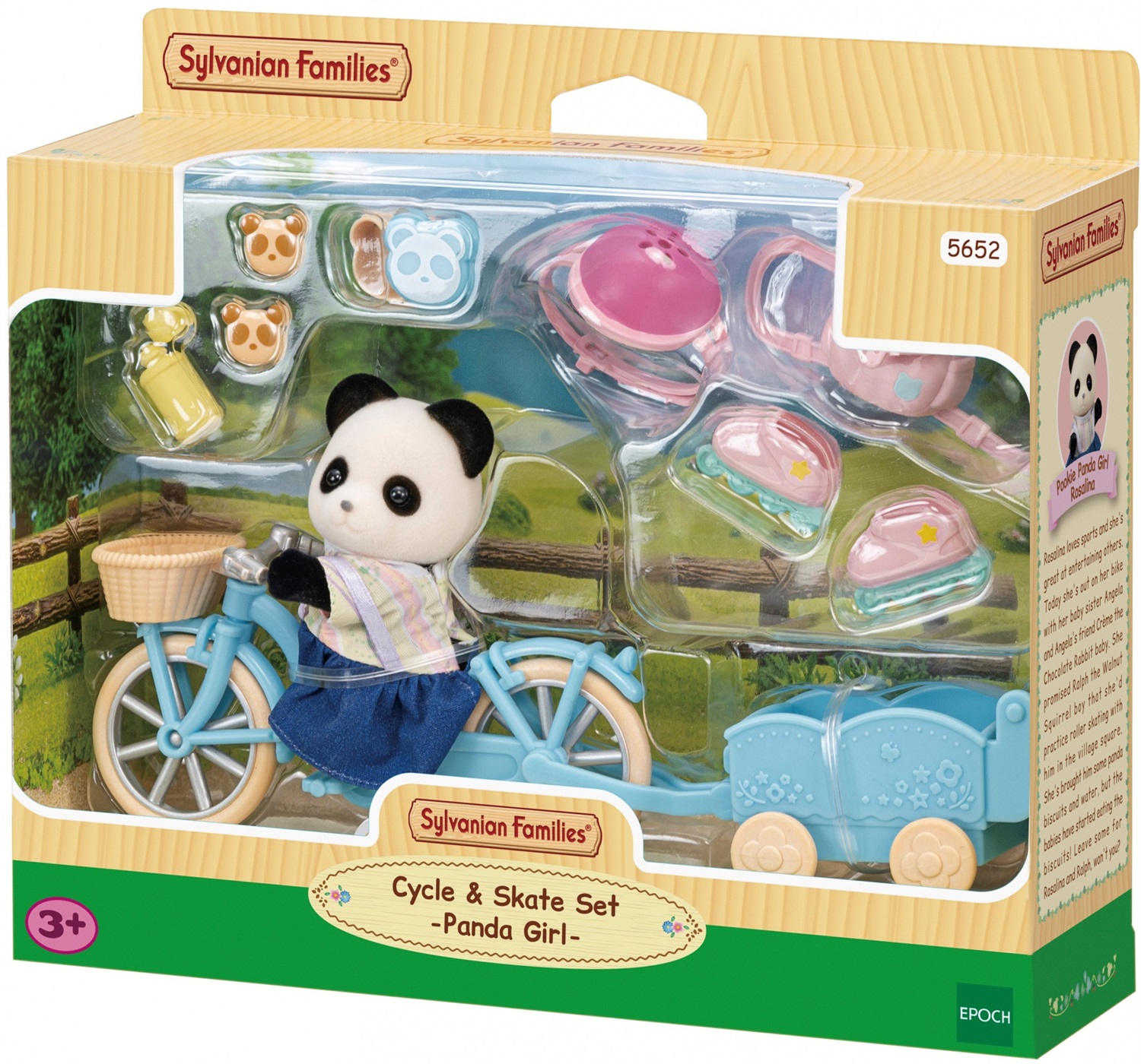 Sylvanian Families 5652 Set Bici e Pattini - Ragazza Panda con Bicicletta e Pattini a Rotelle