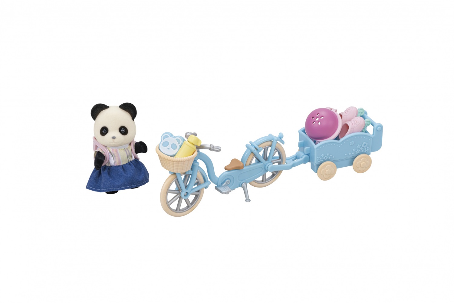 Sylvanian Families 5652 Set Bici e Pattini - Ragazza Panda con Bicicletta e Pattini a Rotelle