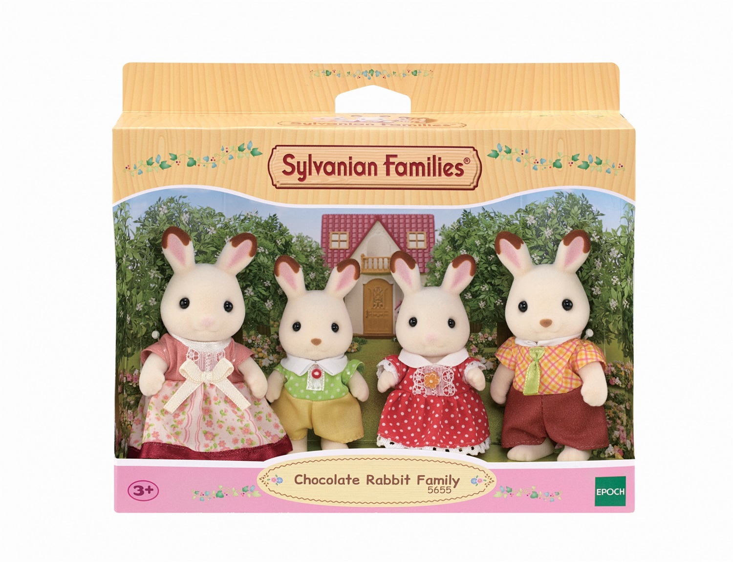 Sylvanian Families 5655 - Famiglia Coniglio Cioccolato con 4 personaggi, vestiti rimovibili e articolati, età 3