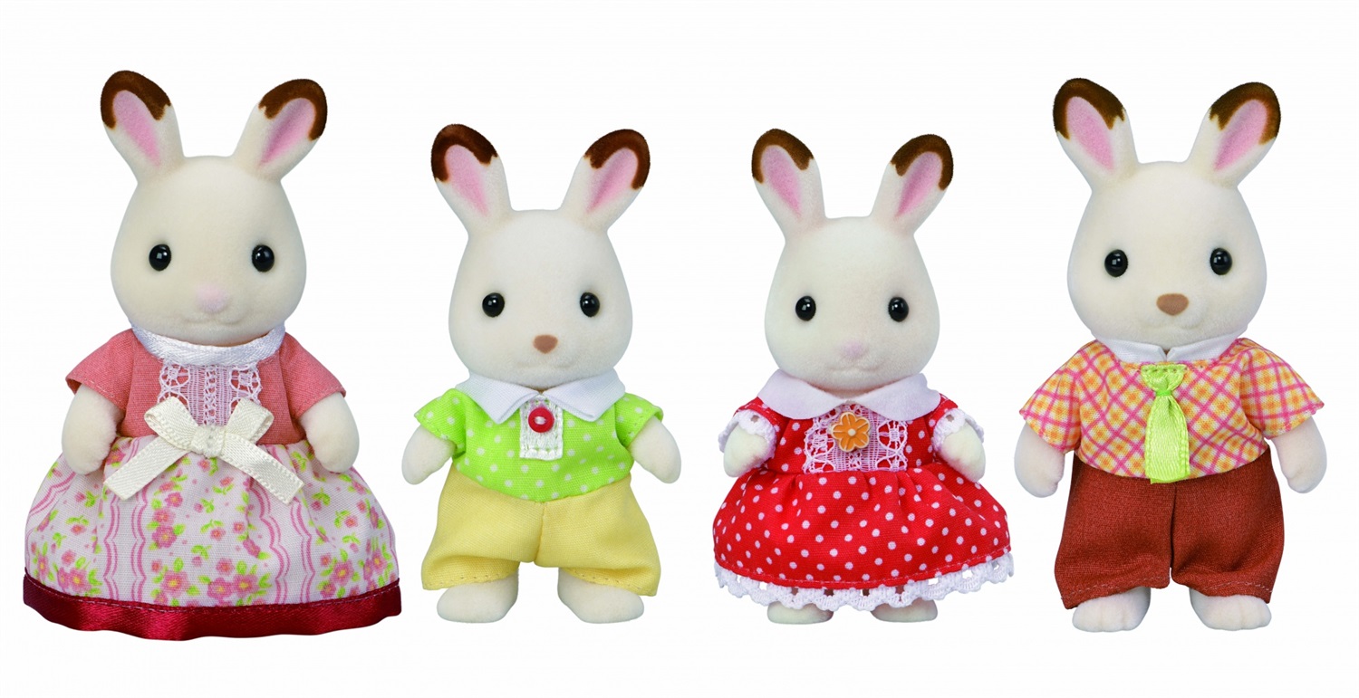 Sylvanian Families 5655 - Famiglia Coniglio Cioccolato con 4 personaggi, vestiti rimovibili e articolati, età 3