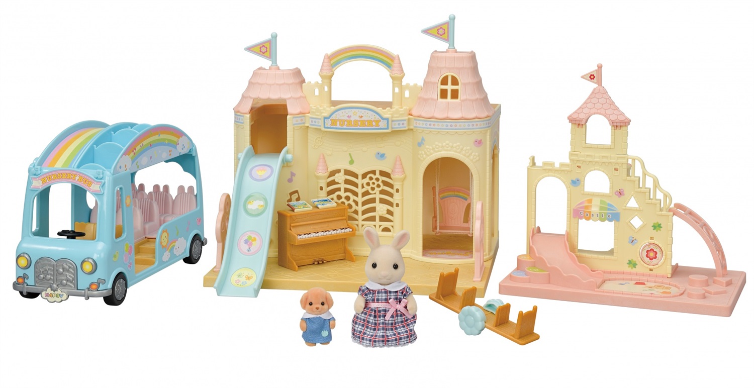 Sylvanian Families 5670 - Set da gioco all'asilo con Baby Bus 'Sunshine' e personaggi inclusi