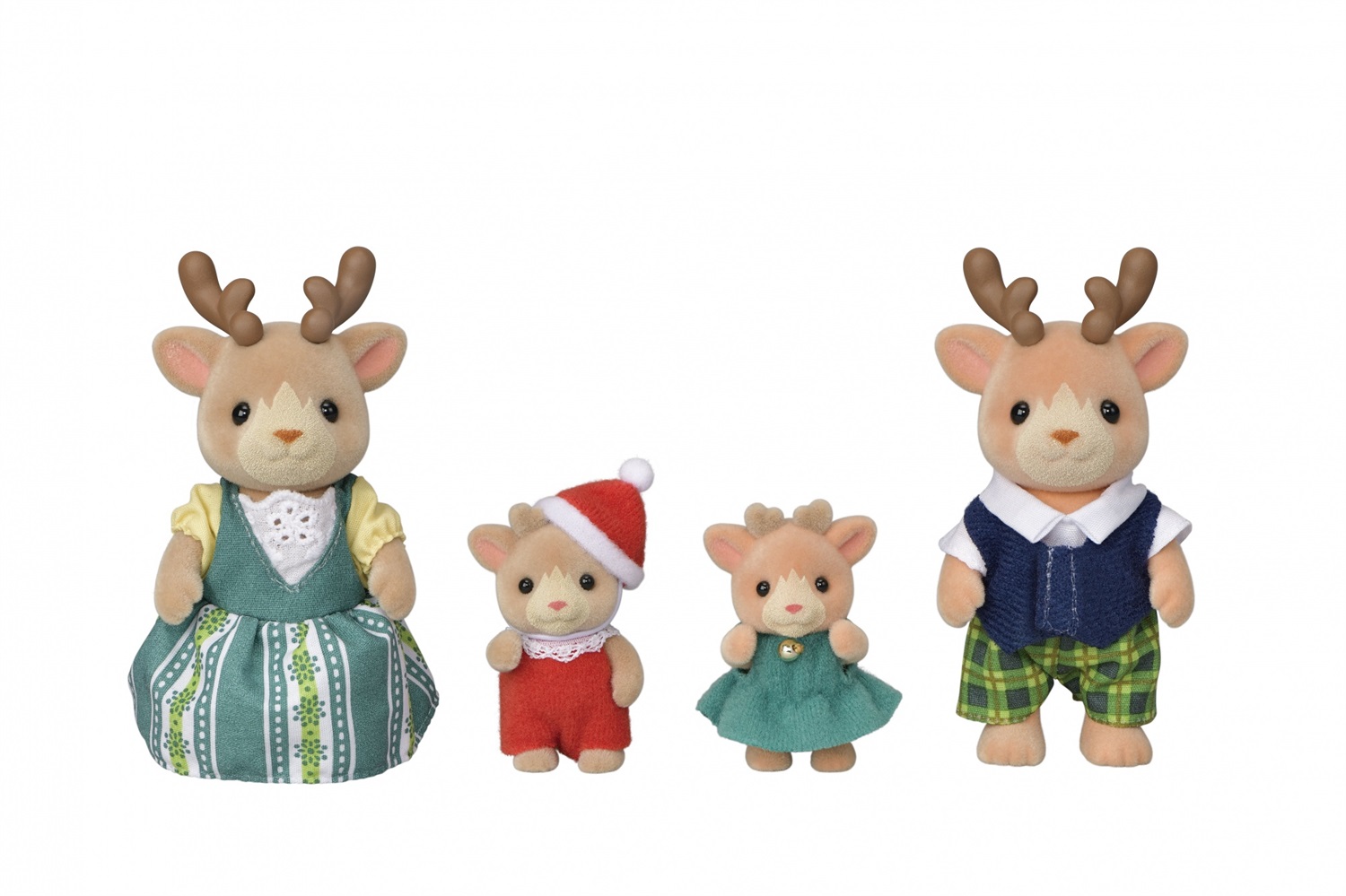 Sylvanian Families 5692 - Famiglia Renna con Papà, Mamma, Gemelli e Slitta per Bambini, Personaggi Festivi