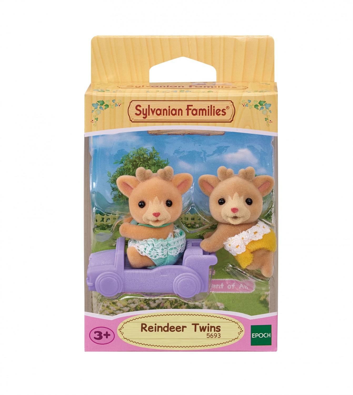 Sylvanian Families Gemelli Renna 5693 - Set di Gioco con Carretto e Personaggi Articolati