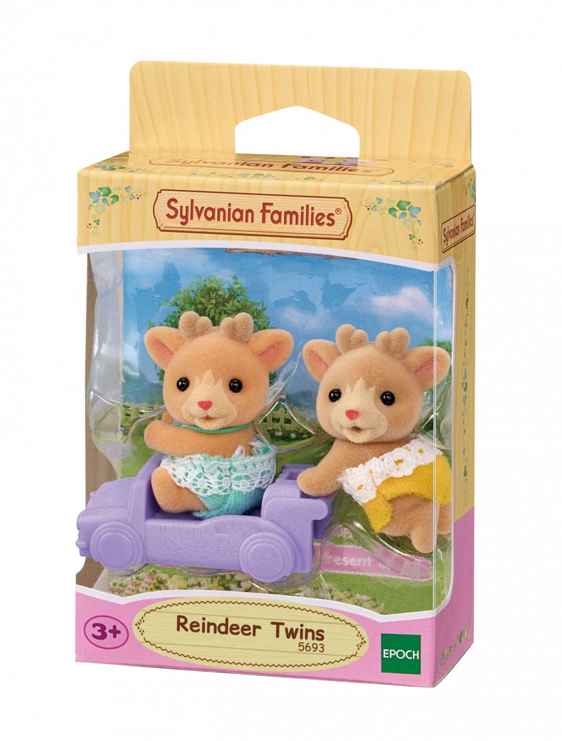 Sylvanian Families Gemelli Renna 5693 - Set di Gioco con Carretto e Personaggi Articolati