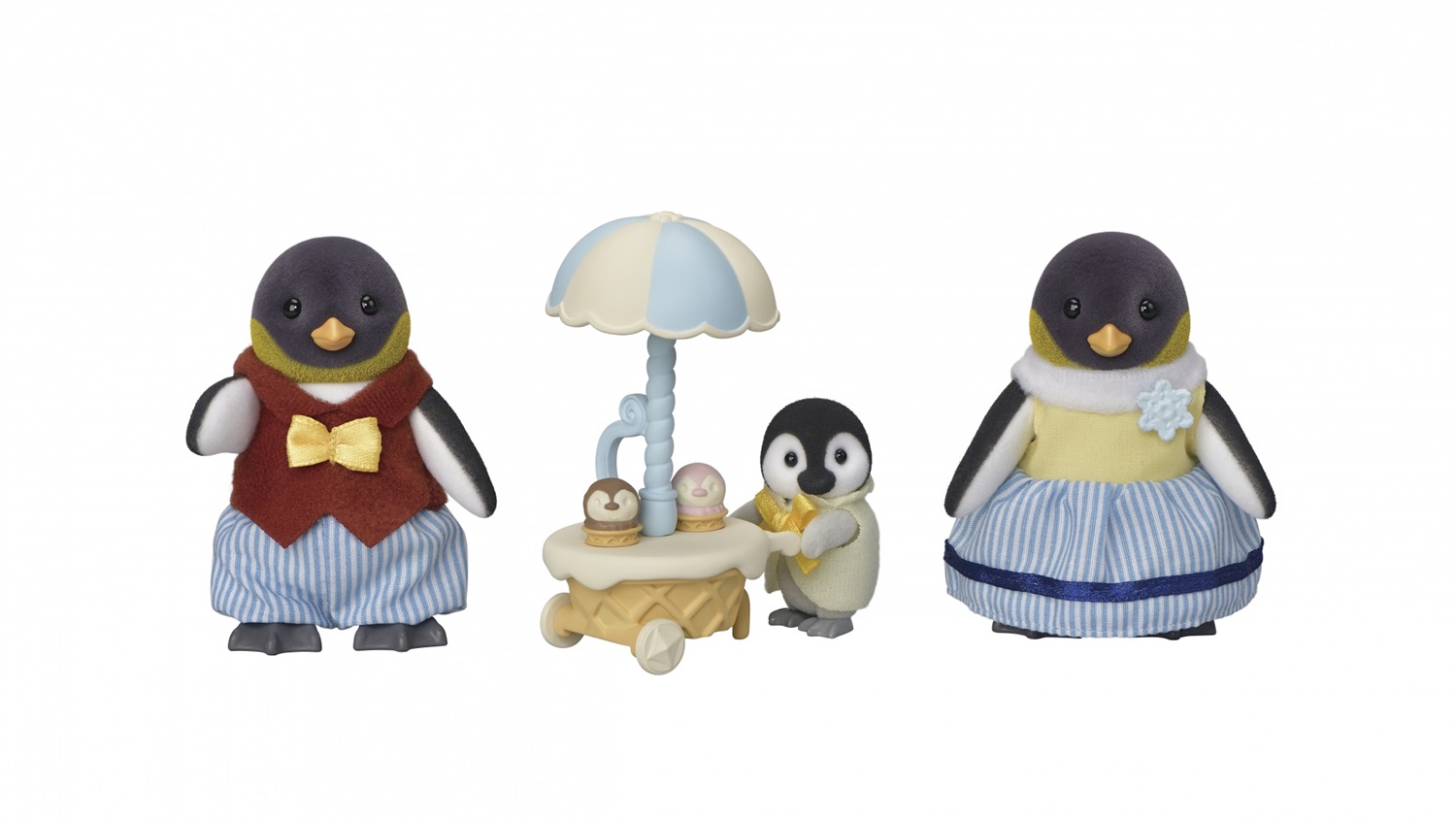 EPOCH Sylvanian Families 5694 - Famiglia Pinguino con Carro Gelato, Figure Mobili e Accessori