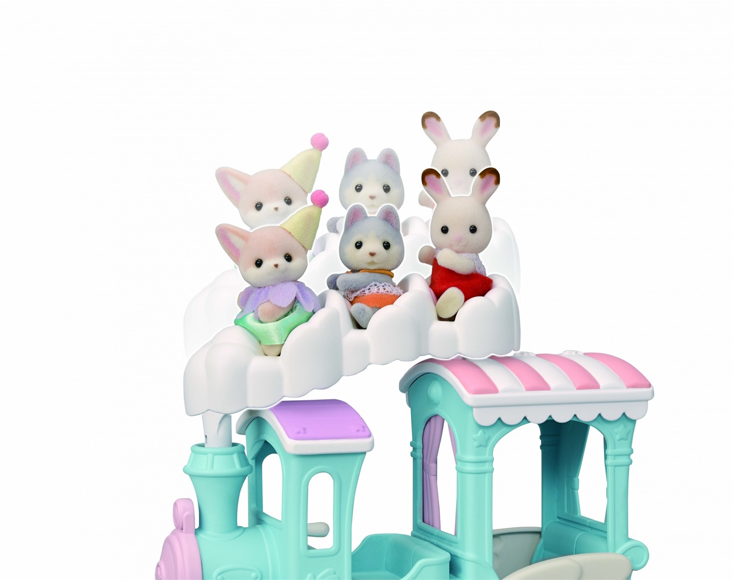 Sylvanian Families 5702 Trenino Fantasioso - Treno a Vapore con Parti Mobili e Bebè Volpe Fennec