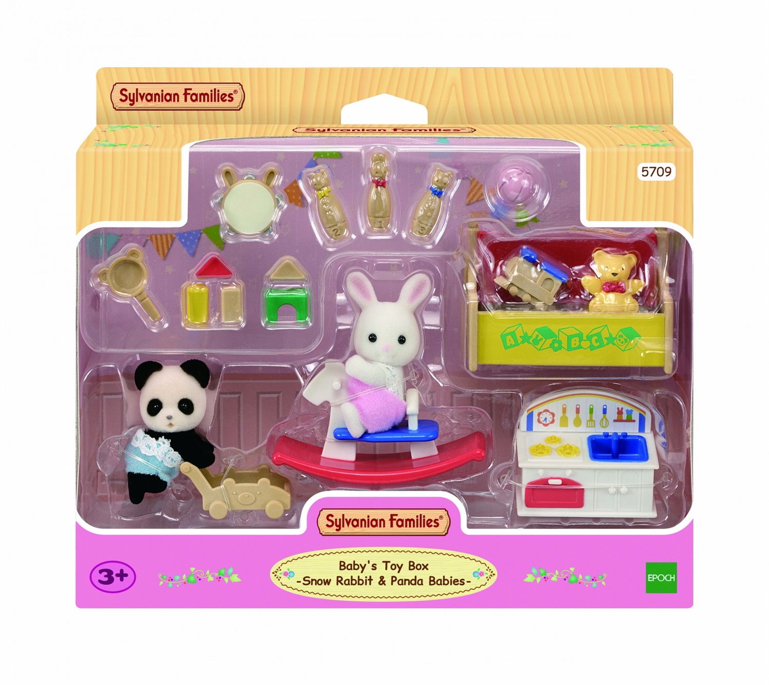 Sylvanian Families 5709 Scatola dei Giochi per Bebè - Bebè Coniglio Neve e Bebè Panda con Giochi Inclusi