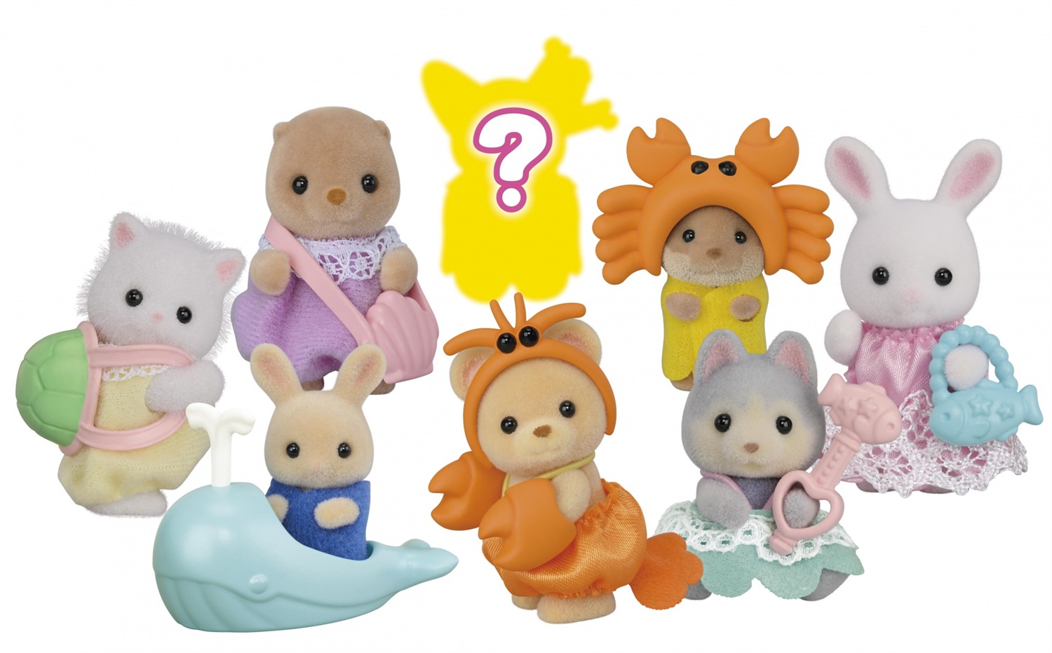 Sylvanian Families - Personaggi Collezionabili Bebè Amici del Mare con Accessori a Tema Marino