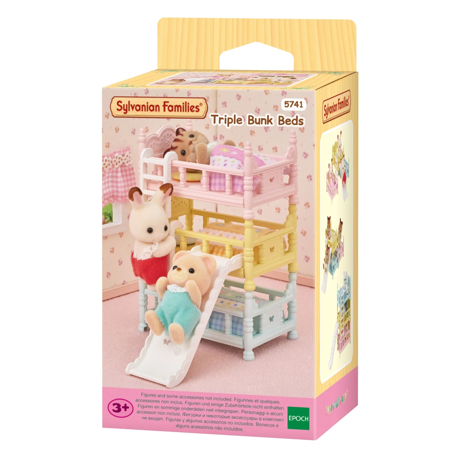 Sylvanian Families Letto a Castello Triplo Colorato con Scaletta e Scivolo - Set di Mobili per Bebè