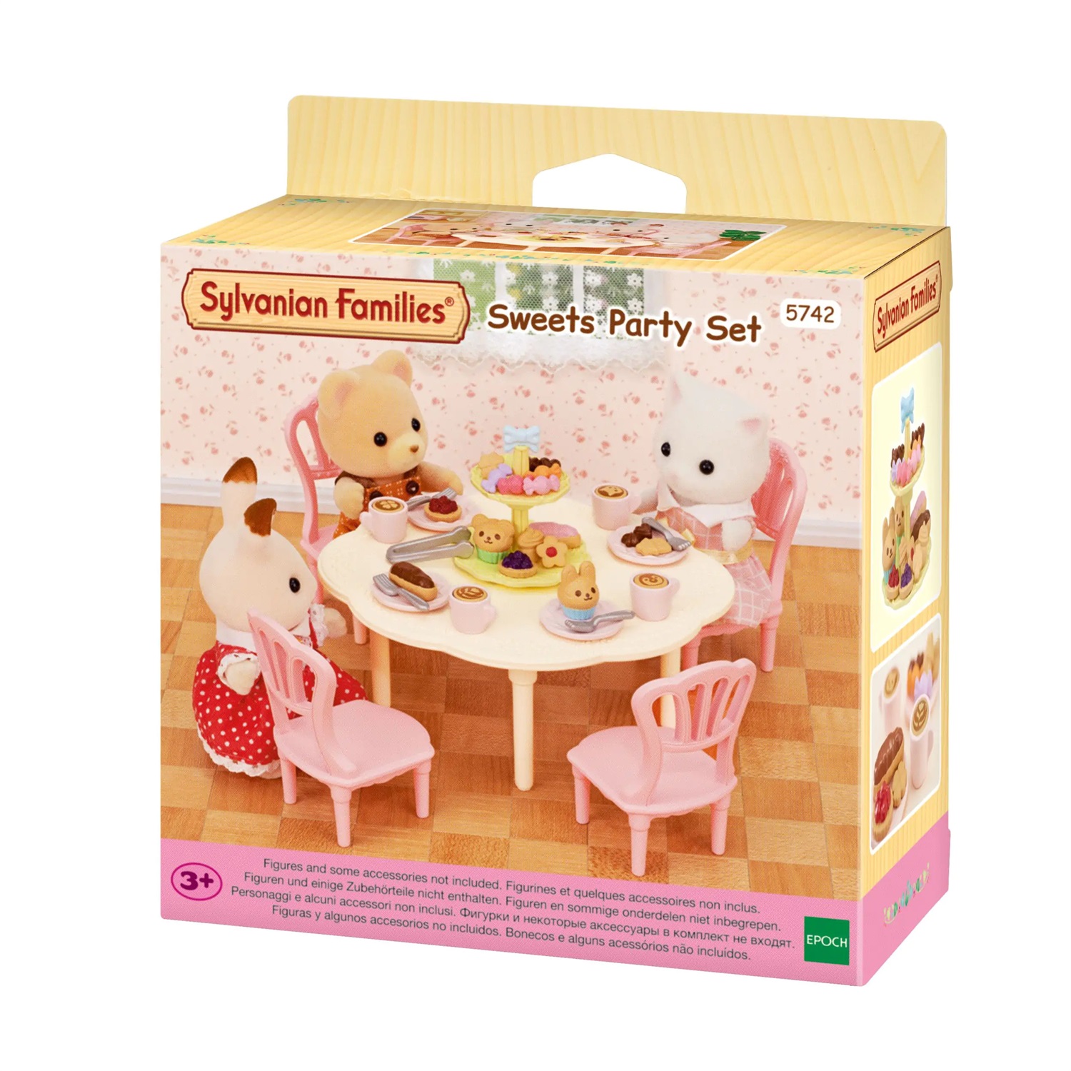 Sylvanian Families 5742 Set Festa con Dolci - Tavolo e Sedie Colorate, Caffè, Torte e 30 Accessori