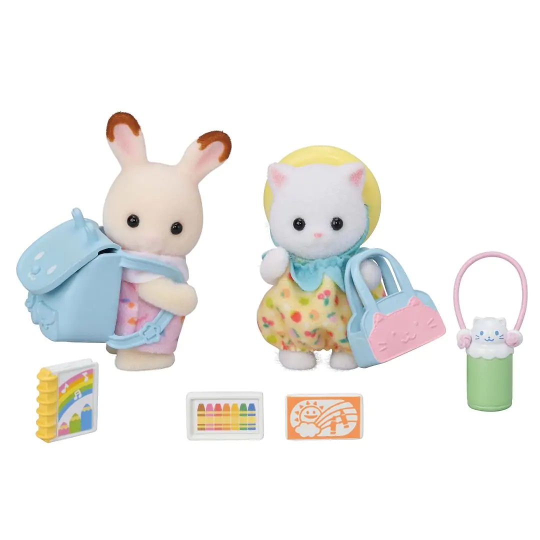 Sylvanian Families 5747 Amici dell'Asilo - A Passeggio con 2 Bebè e Accessori