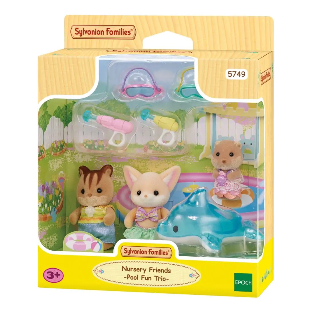 Sylvanian Families 5749 Amici dell'Asilo - Trio in piscina con 3 bebè e accessori divertenti