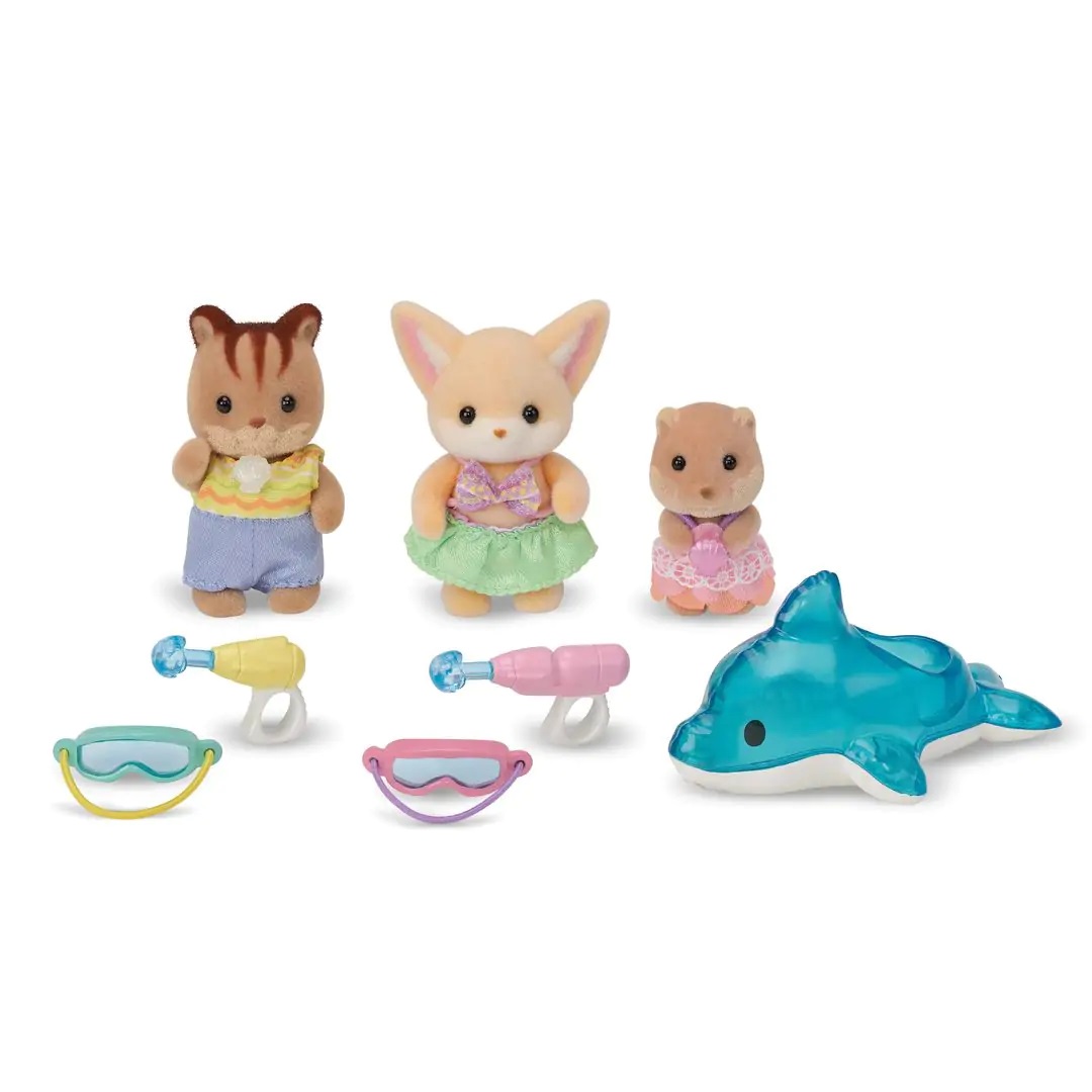 Sylvanian Families 5749 Amici dell'Asilo - Trio in piscina con 3 bebè e accessori divertenti