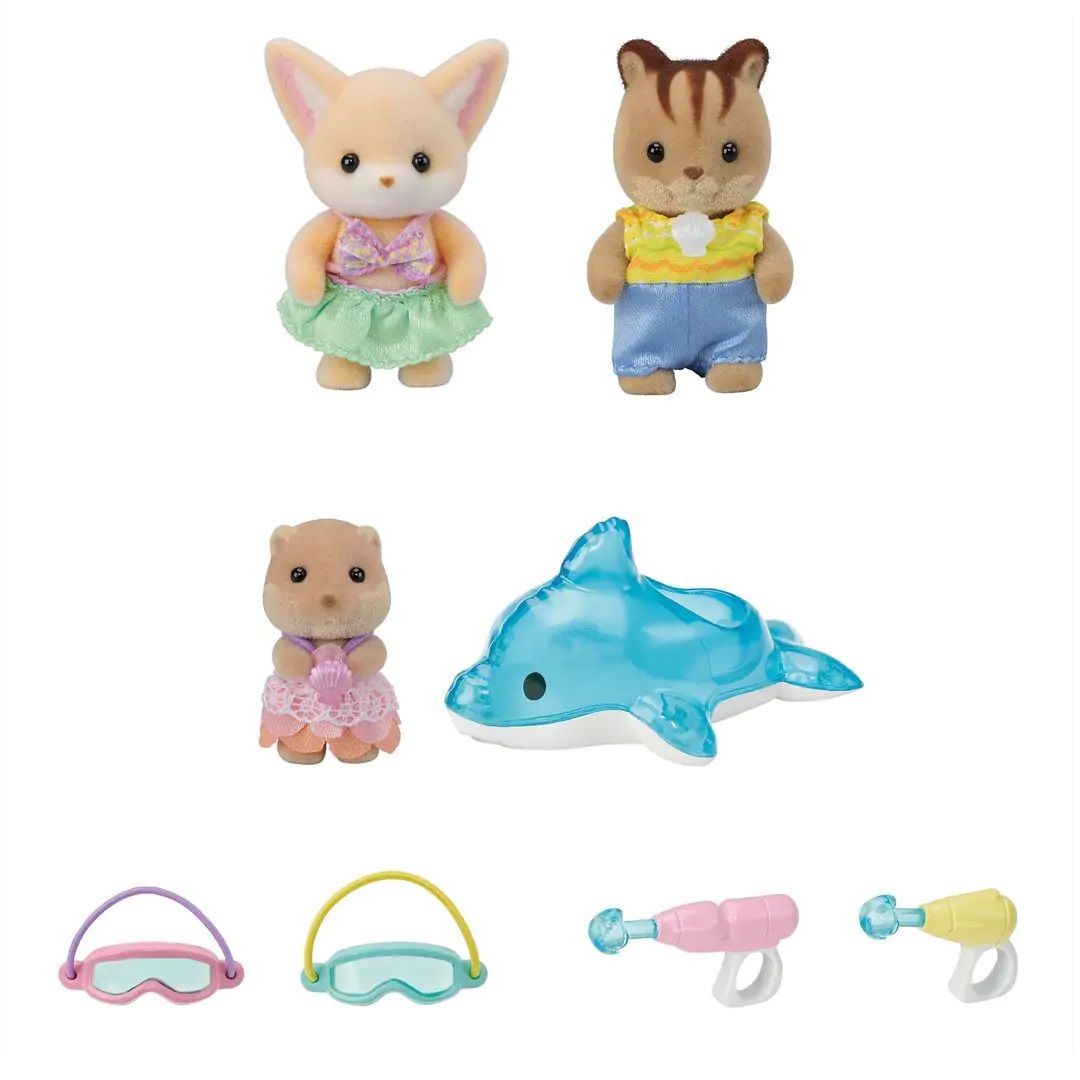 Sylvanian Families 5749 Amici dell'Asilo - Trio in piscina con 3 bebè e accessori divertenti
