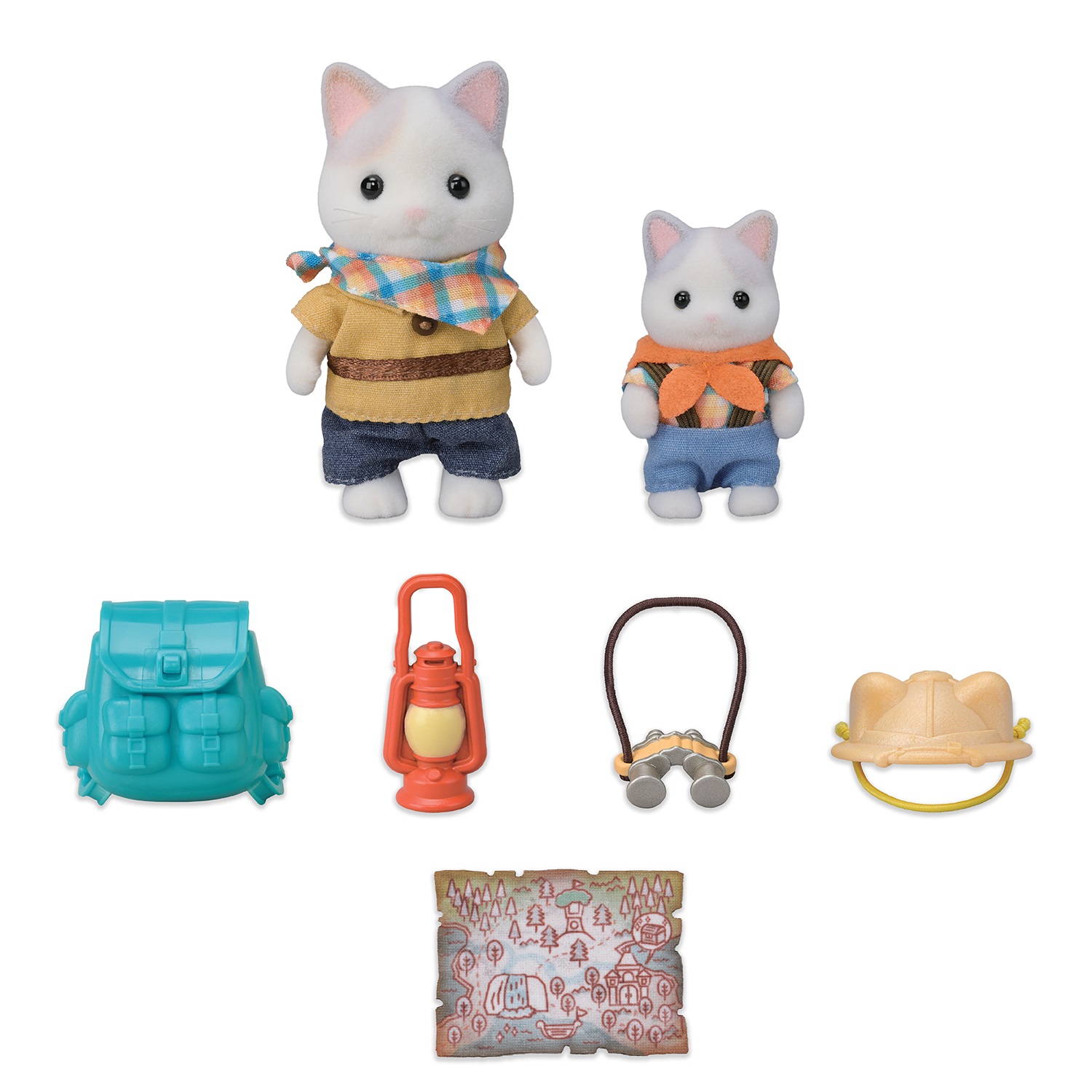Sylvanian Families 5763 Set da Esplorazione - Fratello e Bebè Gatto Latte con Accessori Avventura