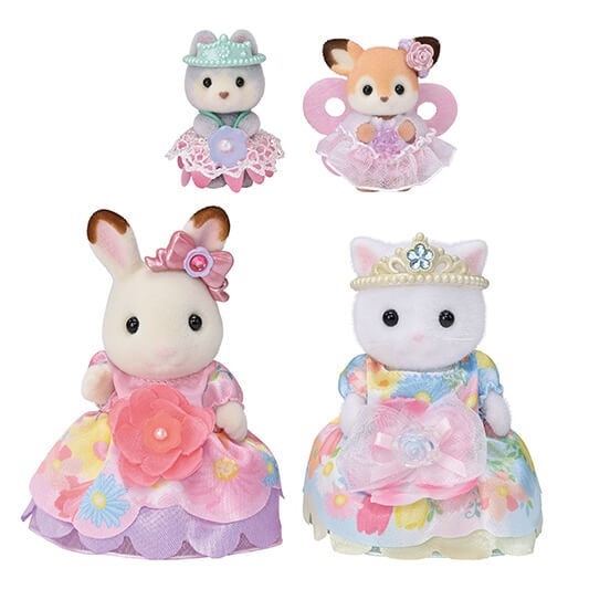 EPOCH Sylvanian Families 5809 Set Principesse in Fiore - 4 Personaggi con Abiti e Accessori