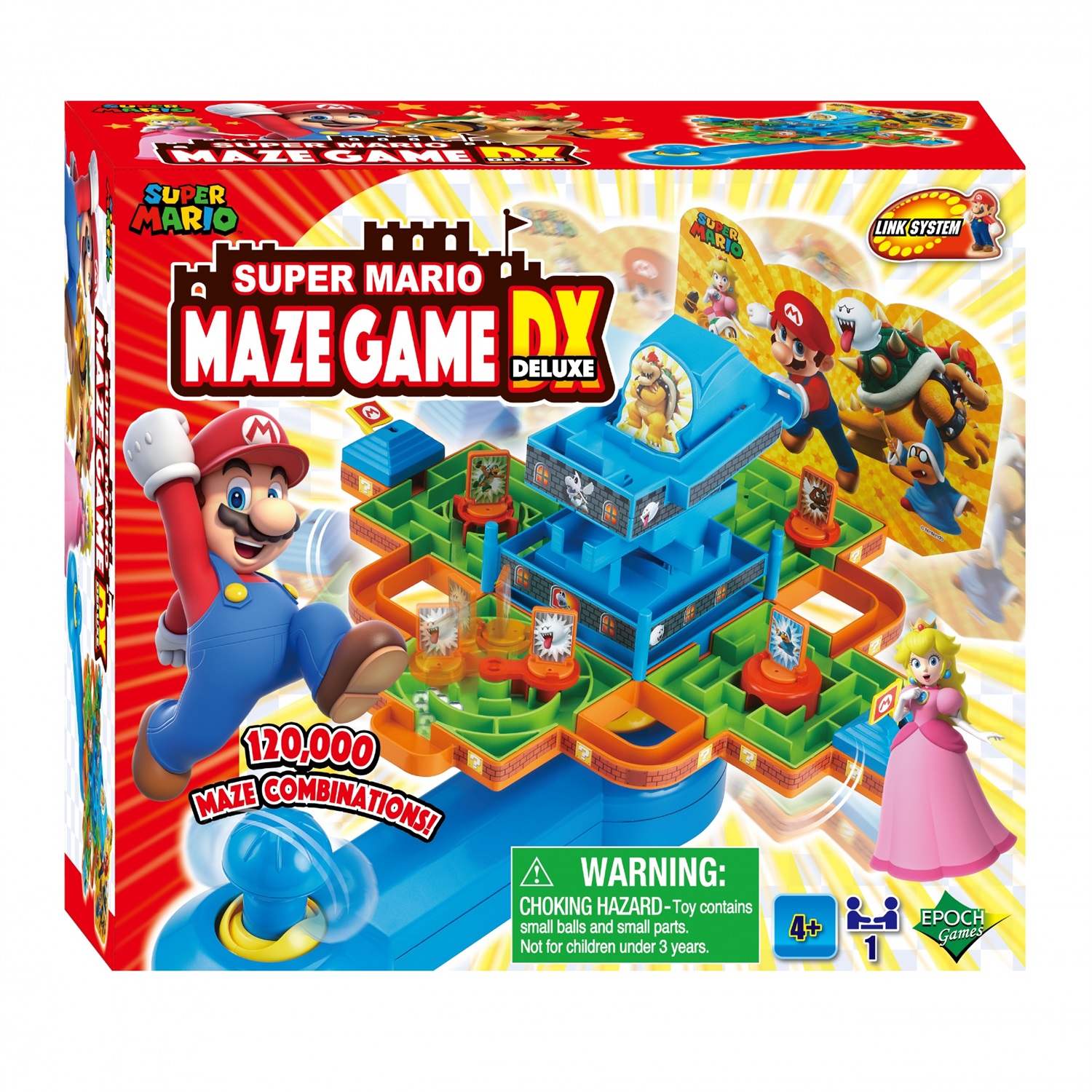 EPOCH Games Super Mario Maze Game DX - Gioco da Tavolo di Abilità con Labirinto Interattivo e 5 Personaggi