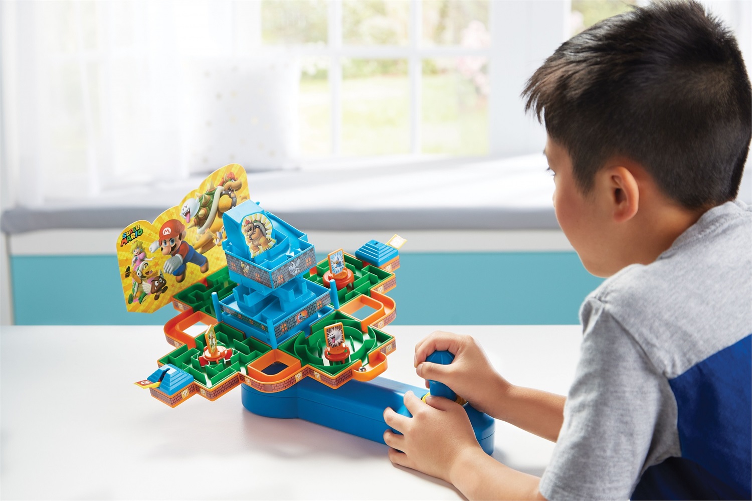 EPOCH Games Super Mario Maze Game DX - Gioco da Tavolo di Abilità con Labirinto Interattivo e 5 Personaggi