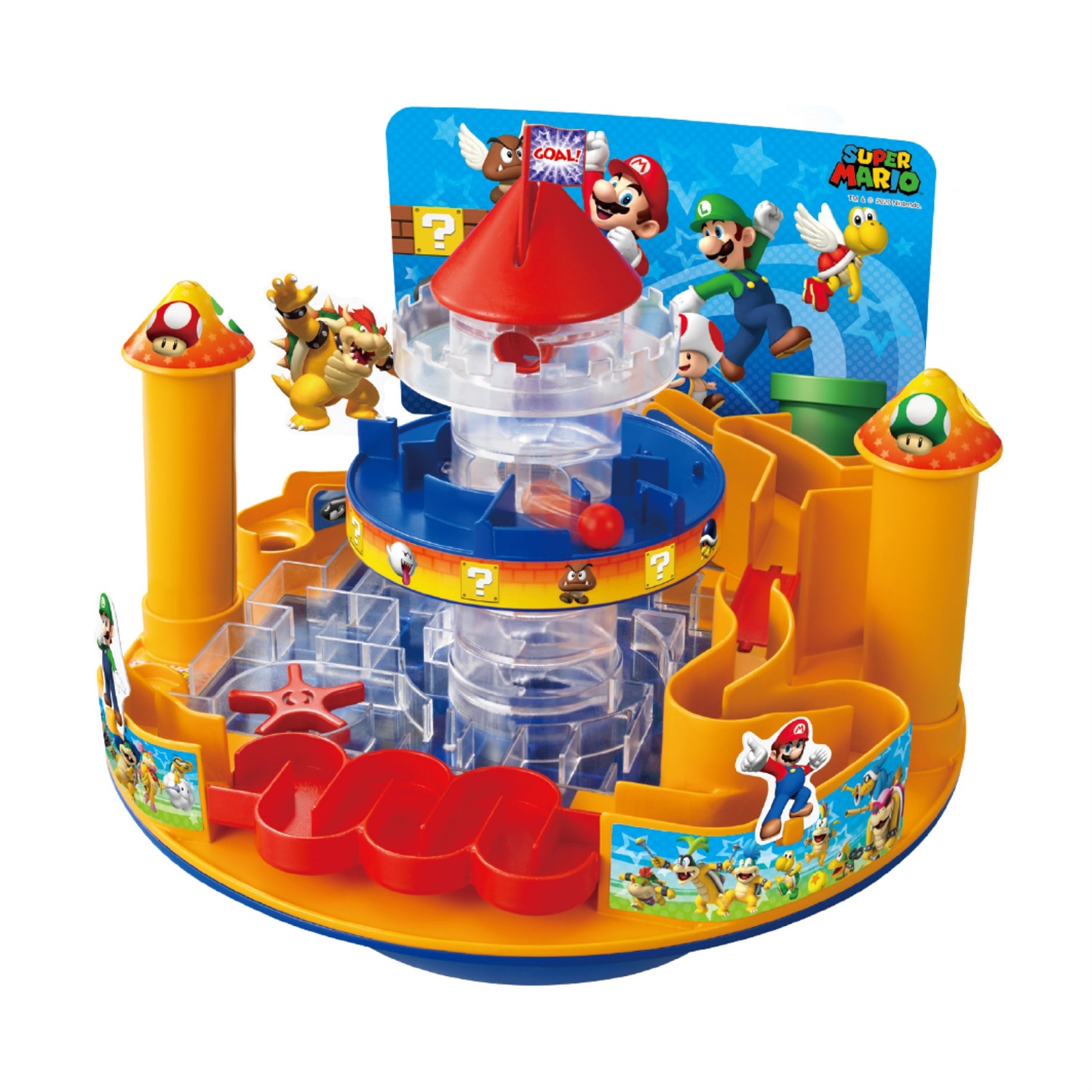 EPOCH Super Mario Castle Land - Gioco da Tavolo con Labirinto Inclinabile 3D, 5 Fasi e 10 Trappole, per Bambini da 5 Anni