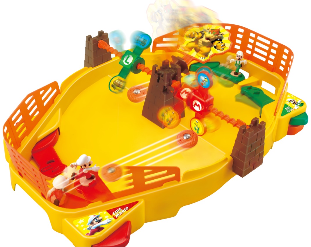 EPOCH Super Mario™ Fire Mario Stadium - Gioco da Tavolo di Tiro d'Azione per Bambini dai 6 Anni