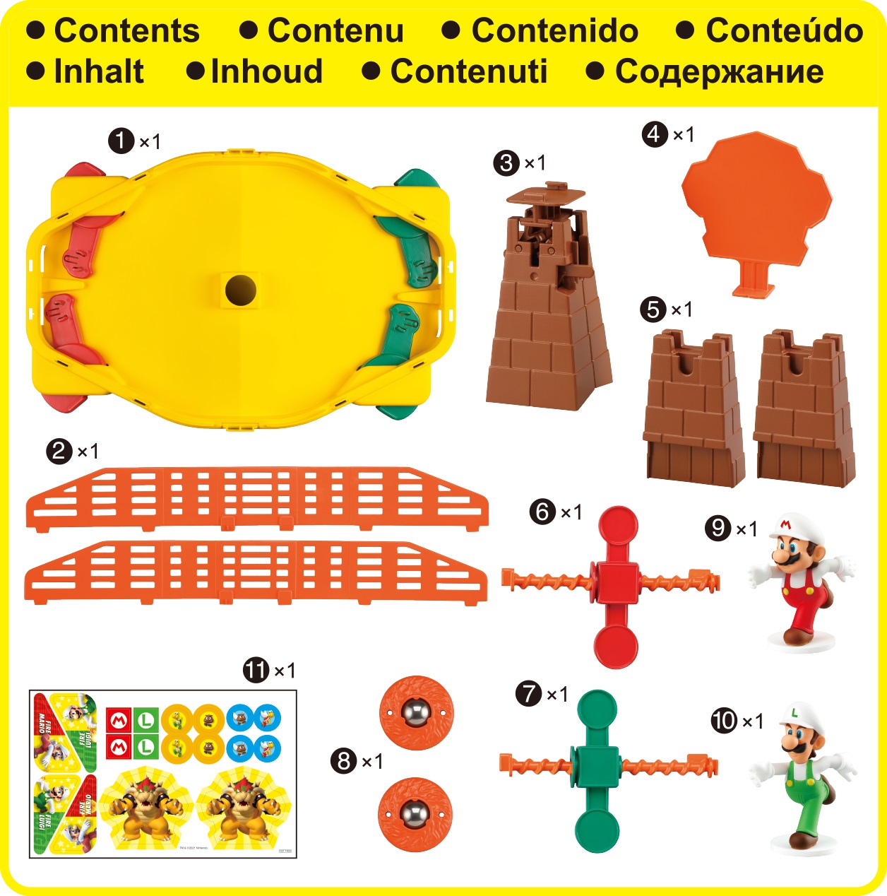 EPOCH Super Mario™ Fire Mario Stadium - Gioco da Tavolo di Tiro d'Azione per Bambini dai 6 Anni