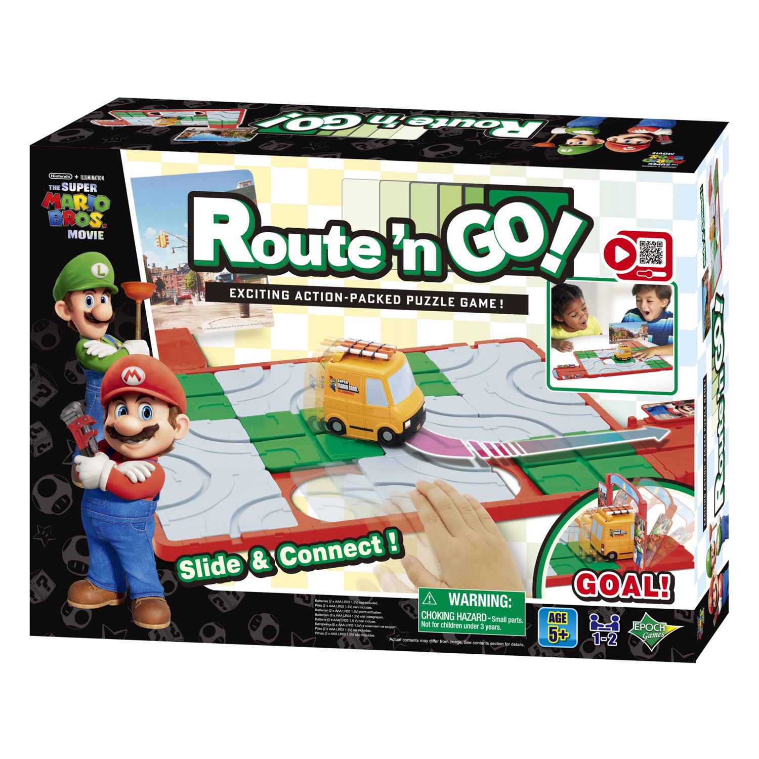 Epoch Games Super Mario Route 'n Go - Gioco da Tavolo di Puzzle per 2 Giocatori, Età 4