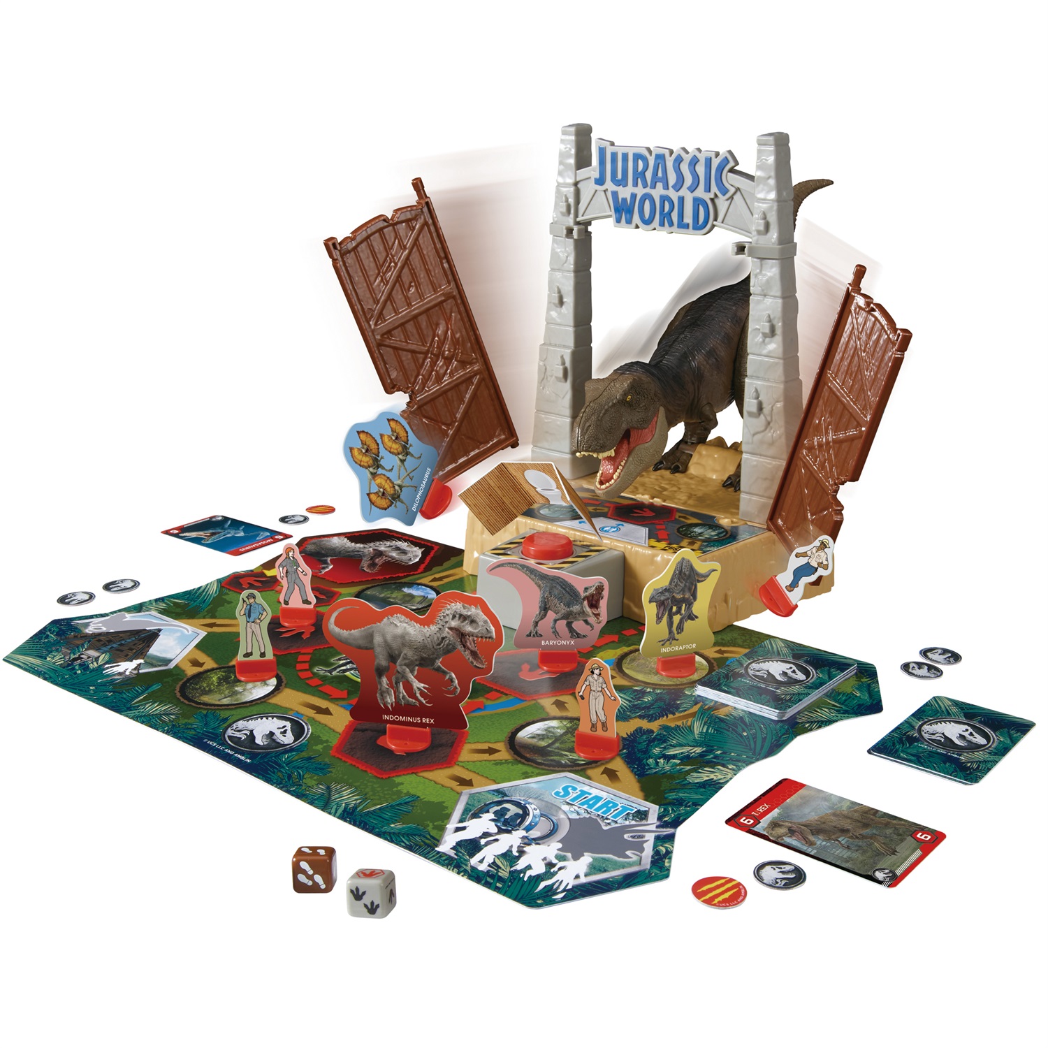 EPOCH Games 7514 Jurassic World T-Rex Panic - Gioco da Tavolo Avvincente per Famiglie - Durata 20 min
