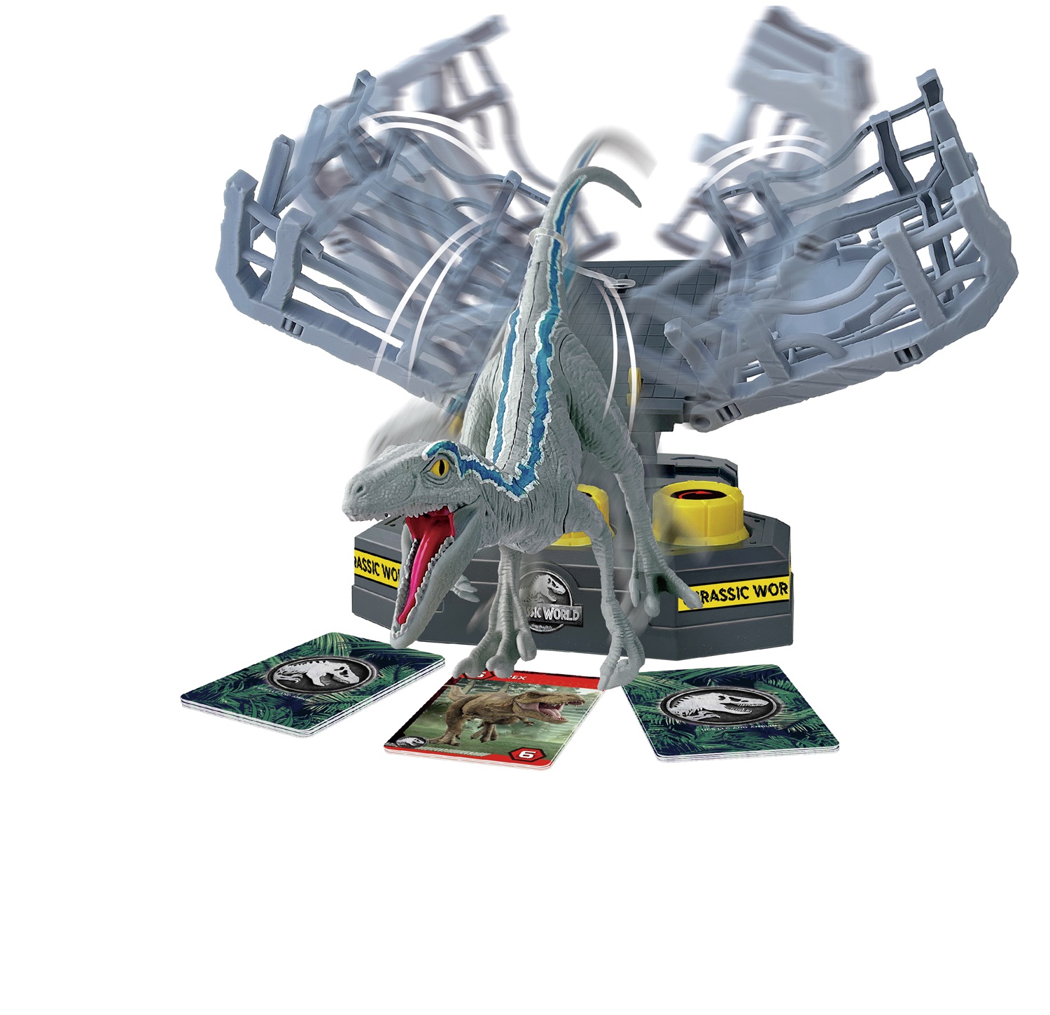 EPOCH Games - Jurassic World Cage Breaker 7523 - Gioco d'Azione Emozionante per Salvare il Velociraptor dalla Gabbia