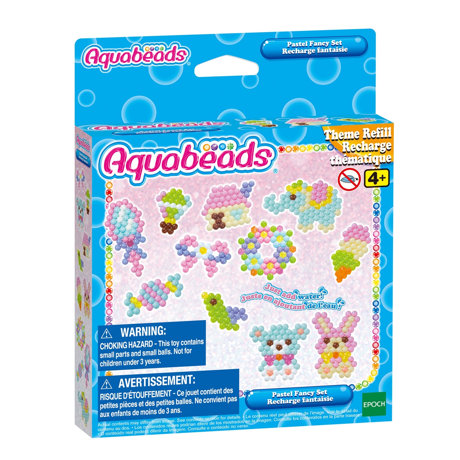 Aquabeads 31504 Kit Fantasia Pastello - Oltre 600 perline in 11 colori, stencil inclusi