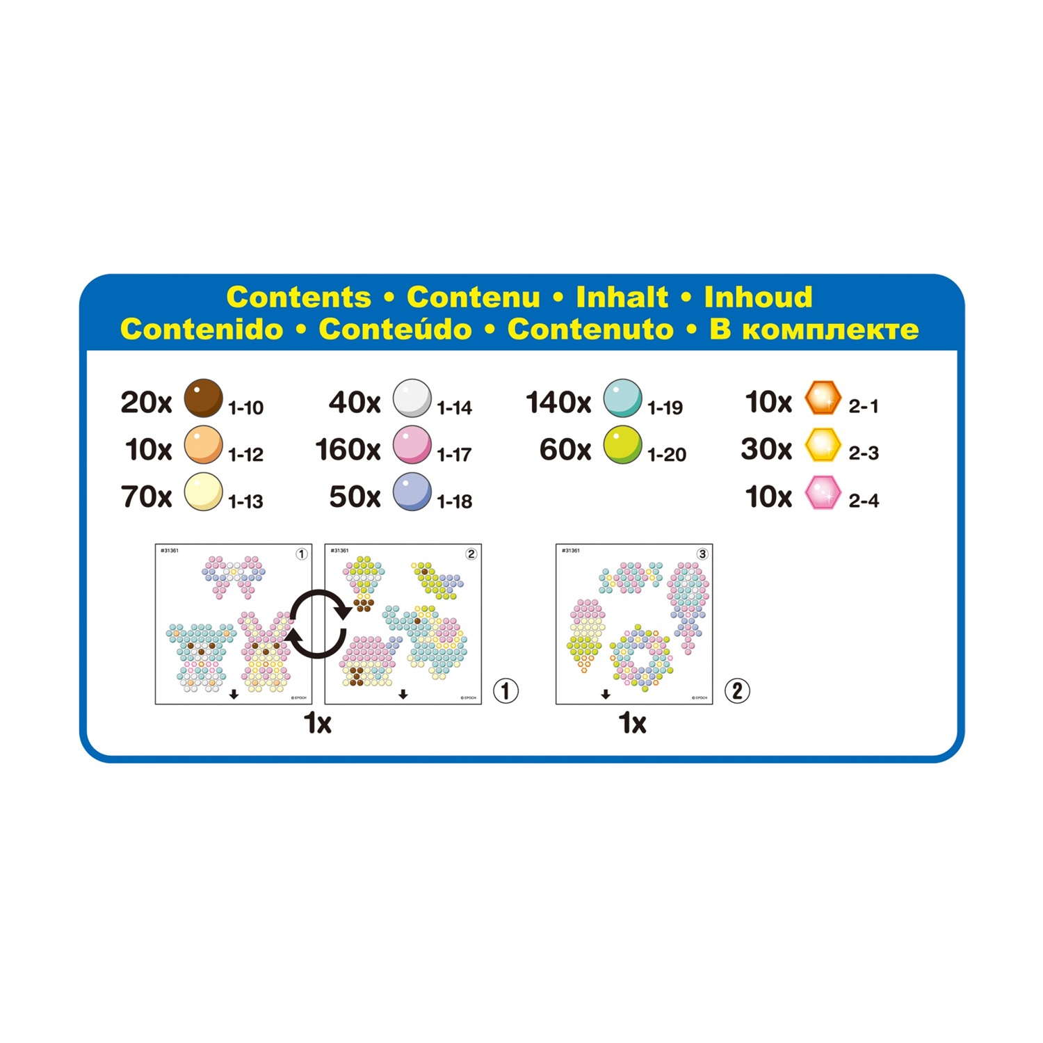 Aquabeads 31504 Kit Fantasia Pastello - Oltre 600 perline in 11 colori, stencil inclusi