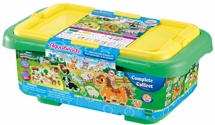Epoch Aquabeads In Fattoria - Set Creativo con 3500 Perline in 35 Colori e Creation Display