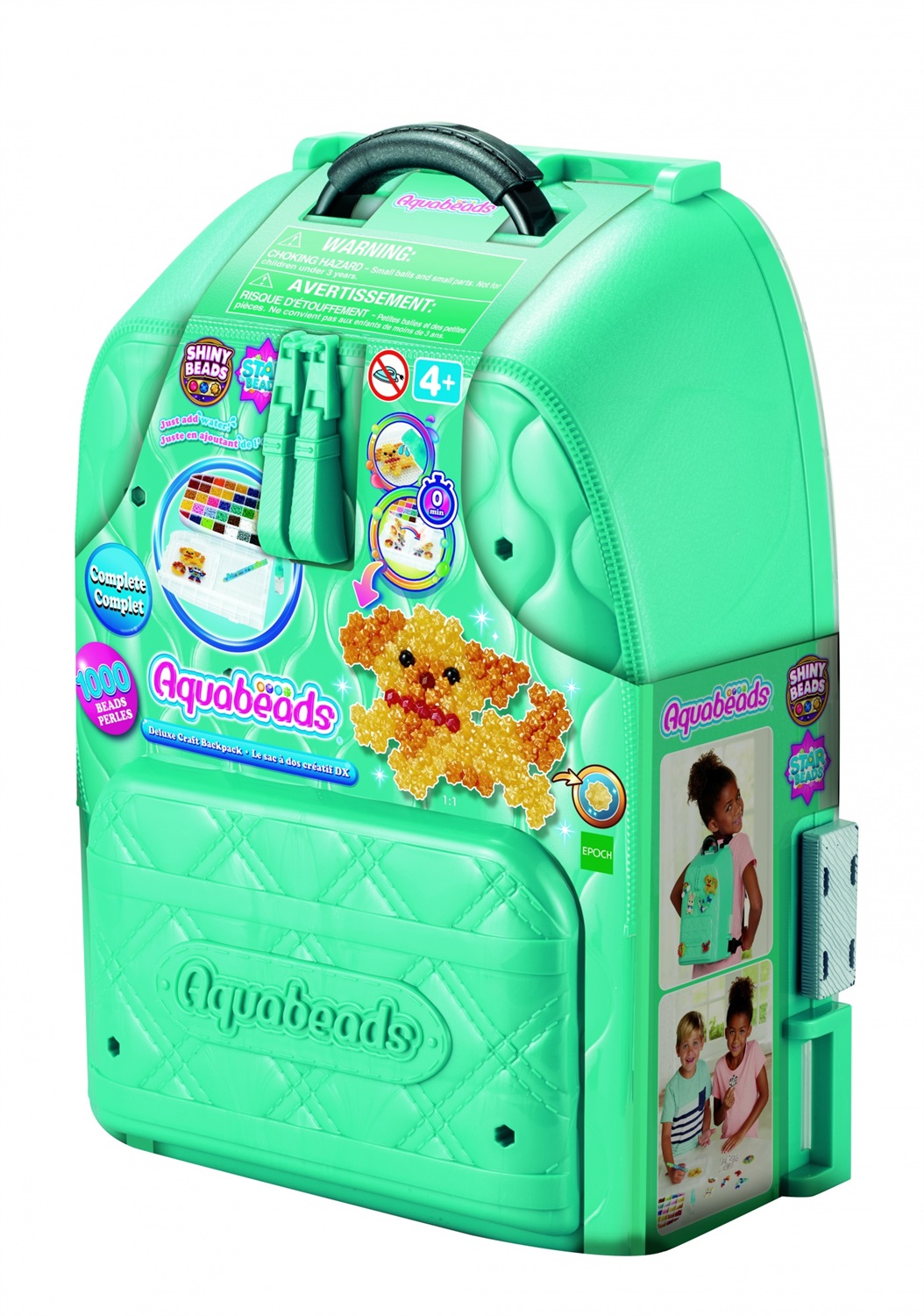 Aquabeads 31993 Zainetto Deluxe con 1000 Perline in 40 Colori, Palette, Vassoio e Penna Perlata 2 in 1