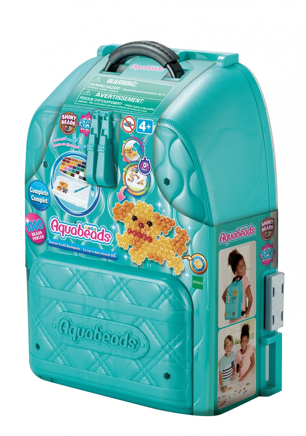 Aquabeads 31993 Zainetto Deluxe con 1000 Perline in 40 Colori, Palette, Vassoio e Penna Perlata 2 in 1