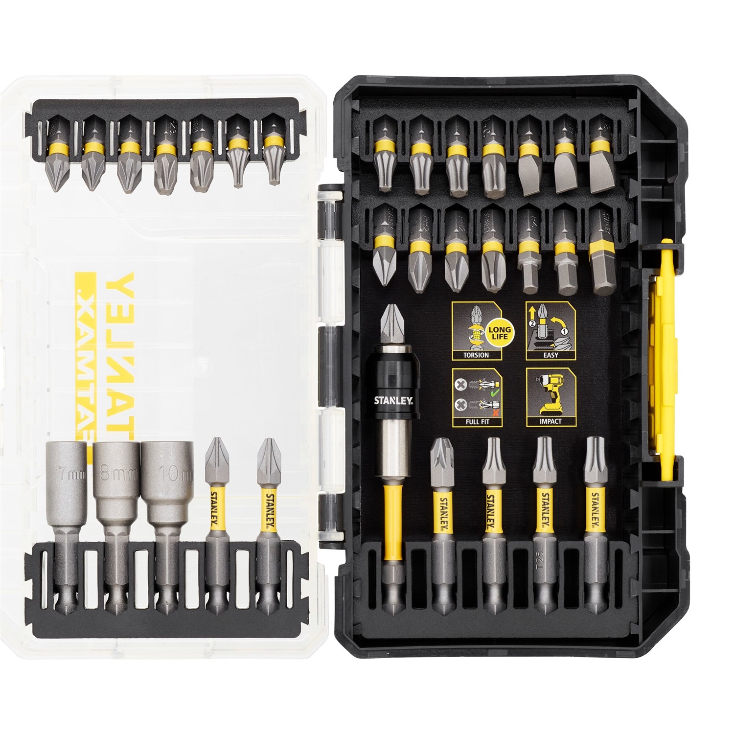 Stanley FatMax STA88557-XJ Set di 32 Punte Torsion per Cacciavite - Forgiato e Rettificato, Compatibile con Pro Stack e T Stak