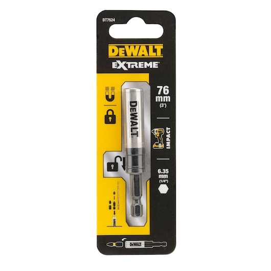 DeWALT DT7524-QZ Portainserti Magnetico 76 mm - Resistente agli Urti, Quick Lock e Forte Tenuta Magnetica