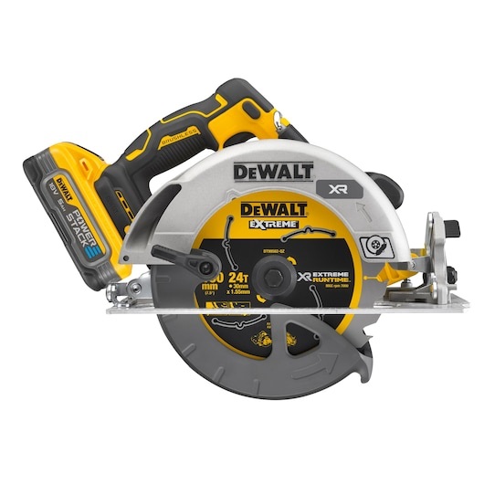 DeWALT DCS573H2T-QW Sega Circolare a Batteria 18V 5Ah Ø 190 mm Brushless con Batteria Powerstack e Luce LED