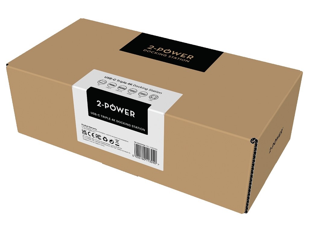 2-Power DOC0113A Replicatore di Porte e Docking Station per Laptop e Notebook Nero - Hybrid USB-C/A, Triple 4K, 100W PD, Include Cavo di Alimentazione