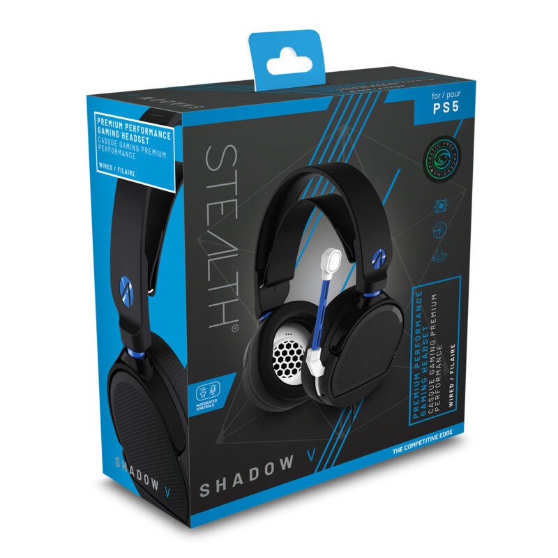STEALTH Shadow-V - Cuffie da gioco over-ear leggere e comode per PS4/PS5, XBOX, Nintendo Switch e PC con microfono flessibile