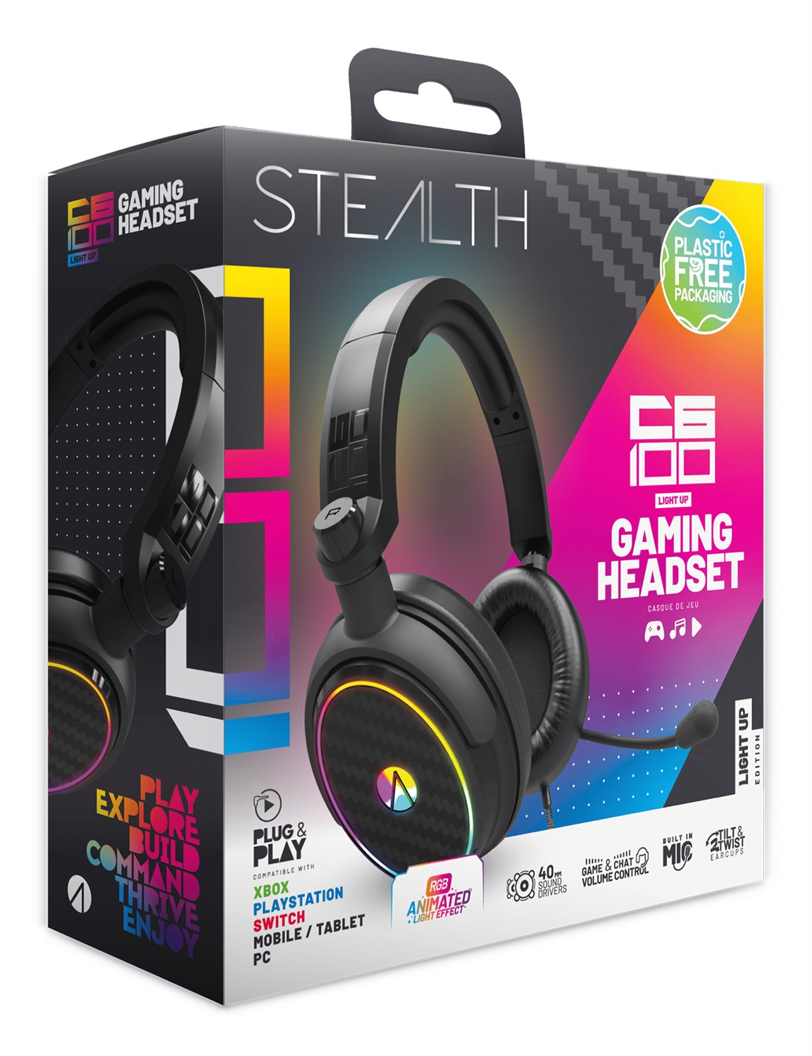 STEALTH Gaming C6-100 Auricolare Cablato A Padiglione Nero
