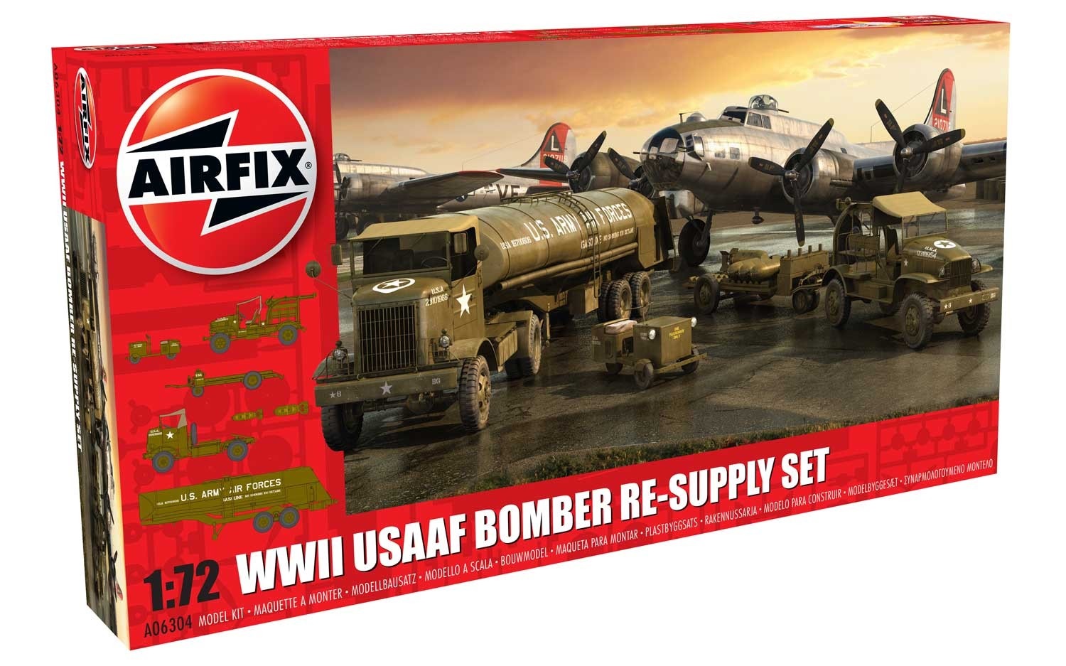 Airfix WWII USAAF 8th Bomber Resupply Set - Modellino in scala 1:72, Livello di abilità 2, Età dai 8 anni