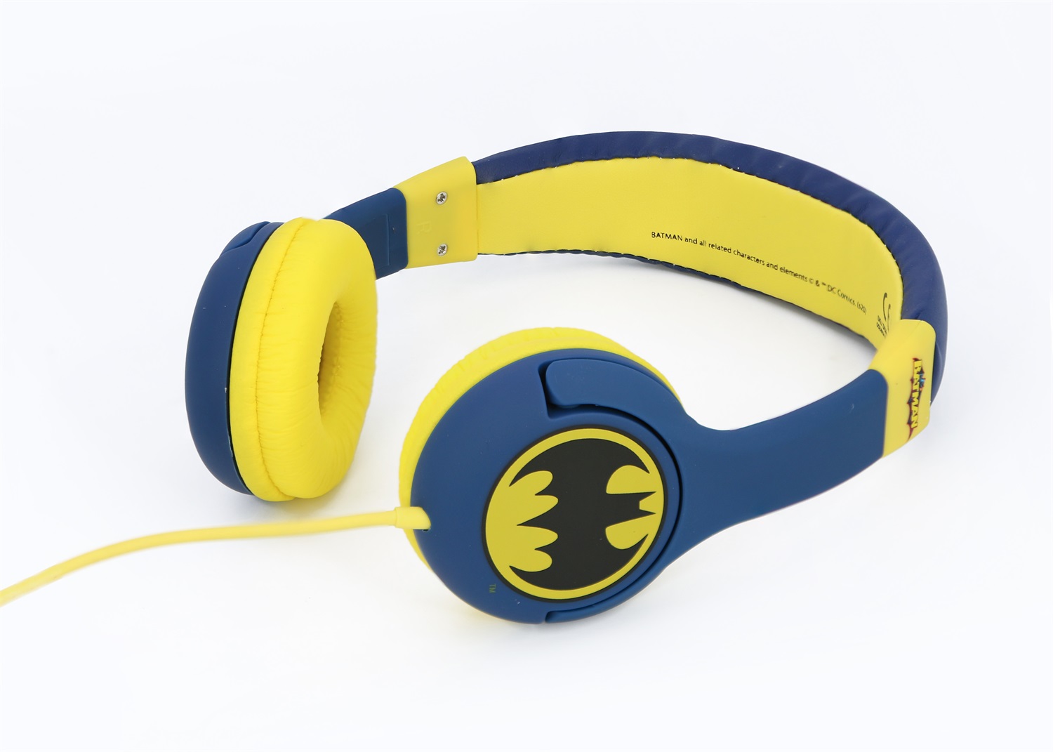 OTL Technologies Batman Bat Signal JUNIOR Cuffia Cablata per Bambini Blu - Volume Max 85dB, Compatibile con Dispositivi da 3.5mm