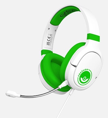 OTL Technologies Pokémon White Green Pro G1 Cuffie Gaming Over-ear con Microfono Boom, Verde e Bianco