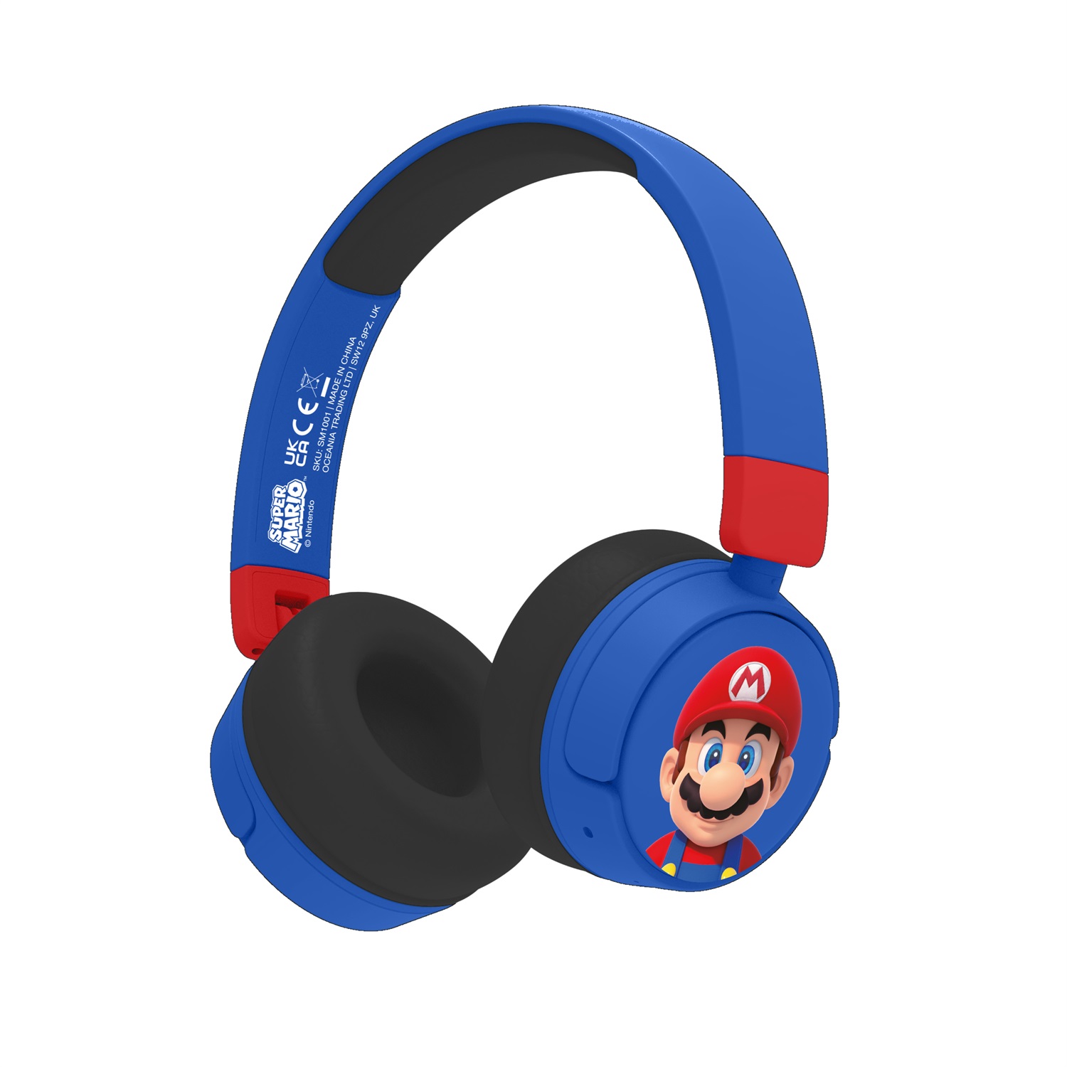 OTL Technologies SM1001 Cuffie Wireless per Bambini - Blu e Rosso, Bluetooth V5.1, Impostazioni di Volume Sicuro, Design Circumaurale
